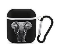 Adult Elephant Cute Earbuds Case Compatible with Airpods 1/2 Wireless Headphones Cover with Carabiner