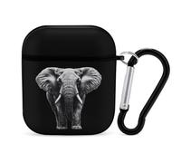 Adult Elephant Cute Earbuds Case Compatible with Airpods 1/2 Wireless Headphones Cover with Carabiner