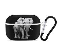 Adult Elephant Cute Earbuds Case Compatible with Airpods Pro Wireless Headphones Cover with Carabiner