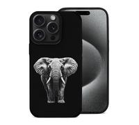 Adult Elephant Printed Phone Case Slim Cute Microfiber Cellphone Protective Cover Unisex Compatible with iPhone 15/15 Plus/15 Pro/15 Pro Max