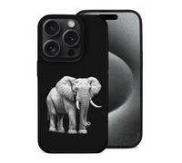 Adult Elephant Printed Phone Case Slim Cute Microfiber Cellphone Protective Cover Unisex Compatible with iPhone 15/15 Plus/15 Pro/15 Pro Max