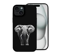 Adult Elephant Printed Phone Case Slim Cute Microfiber Cellphone Protective Cover Unisex Compatible with iPhone 15/15 Plus/15 Pro/15 Pro Max