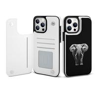 Adult Elephant Printed Wallet Phone Case Slim Cute Cellphone Protective Cover Unisex Compatible with iPhone iPhone 14/14 Pro/14 Pro Max/14 Plus