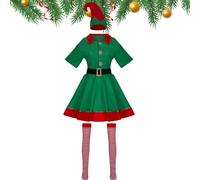 Adult Elves Costume,Santa's Helper Costumes for Women Men | Holiday Christmas Suit for Adults Kids, Festive Clothes Outfit Christmas Cosplay Costumes