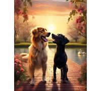 Adult Entertainment Jigsaw Puzzle 1000 Pieces Love in The Park Two Dogs‘ Romantic Journey Funny Adventure Home Decor