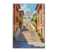 Adult Entertainment Jigsaw Puzzle 1000 Pieces Spanish Steps Rome Italy No People Piazza Ancient Interesting Parent-Childs Family Entertainment Leisure Fun Interactive Wooden