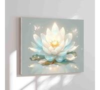 Adult Entertainment Puzzle 1000 Pieces Zen Vintage Butterfly and White Flowers Blooming in Water Colorful Cultural Challenge Art Puzzle Holiday Christmas New Year Decoration