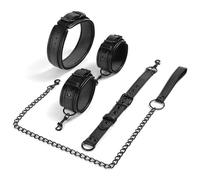 Adult Erotic BDSM Toys Couples Neck to Wrist Bondage Set Reverse Back Handcuffs Couples Sex Toys Slave Role Play Sexy Toys Gay Black One Size