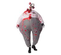 Adult EVIL CLOWN INFLATABLE Killer IT Fancy Dress Costume Horror Creep Halloween