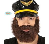Adult Fancy Dress Deluxe Thick Beard Brown Mens Pirate Captain Bierd New fg