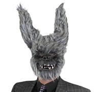 ADULT FAUX FUR GREY BUNNY HALLOWEEN MASK - PERFECT ACCESSORY FOR CREEPY HALLOWEEN FANCY DRESS - ADULT ONE SIZE FITS MOST