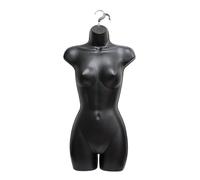 Adult Female Full Size Hanging Body Form Display Mannequin Body Form Mannequin Display Form (White And Black) (1 X BLACK)