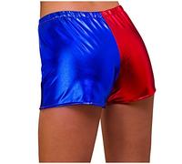 Adult Female Red & Blue Shiny Hot Pants X-Small Fancy Dress Shorts
