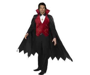Adult Fever Cool Vampire Costume Mens Dracula Fancy Dress Halloween