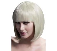 Adult Fever Elise Blonde Sleek Bob with Fringe Fancy Dress Wig Accessory