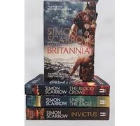 Adult Fiction Simon Scarrow 4 books set paperback Invictus Under the Eagle The blood Crows Britannia action thriller suspense war