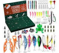 Adult Fishing Advent Calendar 2025 for Men, 77 PCS with Tools - Christmas Countdown Calender with Lures, Pliers & Gripper Gift for Dad, Son, Husband, Teenage, Him & Women, Anglers