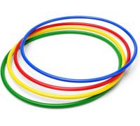 Adult Fitness Hula Hoop - Multicolour Plastic Exercise Hoop for Home Workout, Waist Toning & Cardio, Durable Solid Ring, Available in 55cm / 65cm / 75cm