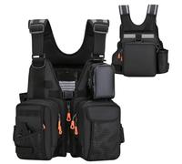 Adult Float Jacket with Detachable Waterproof Bag, Adjustable Float Jacket for Kayaking, Boating, Surfing for Men Women 110-253lbs(Black d)