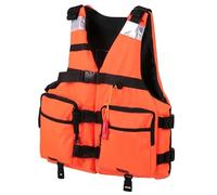 Adult Float Jacket with Whistle, Adjustable Float Jacket for Fishing Kayaking, Water Sports for Men Women Under 220lbs(Orange,L)