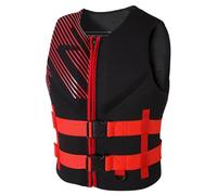 Adult Float Jacket with Zipper and Adjustable Belt, Float Jacket for Fishing Surfing Kayaking Sailing Boating(Red,M)