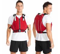 Adult Float Jacket with Zipper and Adjustable Straps, Float Jacket for Fishing Boating Kayaking Surfing(Red,L)