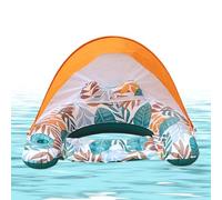Adult Float with Canopy - Inflatable Floating Chair - Pool Floats with Headrest | for Lake, River, Beach, Water Activities, Vacation, Travel, Hotel, Holiday Club