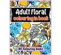 Adult floral colouring in book