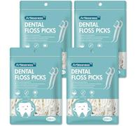 Adult Floss Stick, Floss Picks, 100 pcs per Bag, Comes with a Carrying case for 10 flossing Sticks, The Threads are Made of Special Material for Dental Floss，4 Bags = 400 pcs.