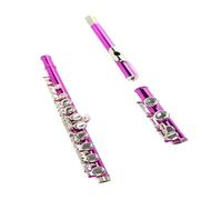 Adult Flute Beginners Wind Instrument Colored Flute 16 Closed Hole C B Tail E Key Pink Nickel Key