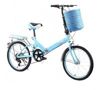 Adult Folding Bike, Easy Adjustable Handle and Seat Height for Comfortable City Commuting, Includes Free Front Bag for Convenience