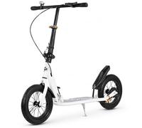 Adult Folding Commuter Scooter With 290mm Large Wheels, Adjustable Handlebar Height, 100kg Load Capacity, Urban Transport Lightweight Kick Scooter
