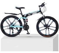 Adult Folding Mountain Bike with Double Damping System for Off-Road Adventures, Suitable for Men and Women