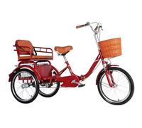 Adult Folding Tricycle with 3 Wheels, Pedals, and Dual Brakes, Ideal for Seniors Leisure Rides, Features Hydraulic Front Fork Smooth Travel