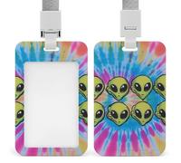 Adult Full Moon Magic Wolf Art Portable ID Badge Holder for Women Men, Multi-Functional Vertical ID Holder with Neck Lanyard for Employees, Workers