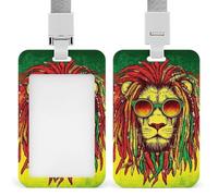 Adult Full Moon Magic Wolf Art Portable ID Badge Holder for Women Men, Multi-Functional Vertical ID Holder with Neck Lanyard for Employees, Workers