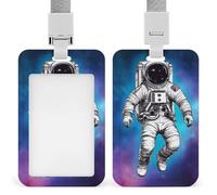 Adult Full Moon Magic Wolf Art Portable ID Badge Holder for Women Men, Multi-Functional Vertical ID Holder with Neck Lanyard for Employees, Workers