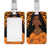 Adult Full Moon Magic Wolf Art Portable ID Badge Holder for Women Men, Multi-Functional Vertical ID Holder with Neck Lanyard for Employees, Workers