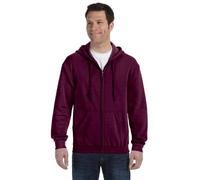 Adult Full-Zip Hooded Sweatshirt, Color: Maroon, Size: Medium