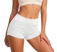 Adult Funky Festival 80's Neon Hot Pants Pool Party Fancy Dress Accessory - Women's Summer Solid Color Pleated Swim Trunks - Womens Swim Shorts Swimsuit Bottoms Elastic Waistband Swims Bottoms