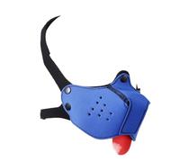 Adult Game Neoprene Half Face Dog Mask Hood Sex Toys for Men Gay BDSM Bondage Restraint Slave Muzzle Puppy Play Mask with Tongue Blue One Size
