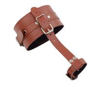 Adult Games Fetish BDSM Leather Thumb Toes Bondage Cuffs Hand Foot Restraint The Heart of The Foot Slave Femdom Sex Toys Brown One Size