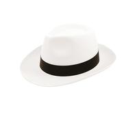 Adult Gangster Al Capone Hat Fedora Trilby Style Hat Fancy Theme Party 1920s Costume Accessory White