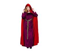 Smiffys Deluxe Cloak, Garnet Red, Adults, Historical Fancy Dress, Witch Dress Up Accessories
