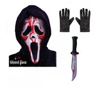 Adult Ghost Face® Bleeding Scream Mask + Blade + Gloves Halloween Fancy Dress