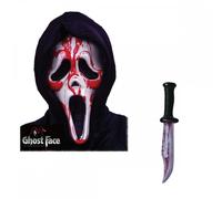 Adult Ghost Face® Bleeding Scream Mask + Bloody Blade Halloween Fancy Dress