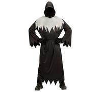 Adult Ghoul Costume Halloween Hooded Robe Invisible Face Fancy Dress Outfit