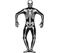 Skeleton Costume Glow in the Dark Second Skin Halloween Mens Fancy Dress New