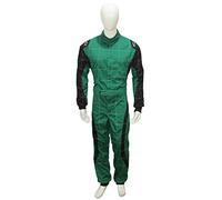 Adult Go Kart Karting Suit Race Rally suits Poly cotton One Piece Karting Suit (Green & Black, Medium)