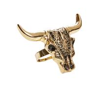Adult Gold Buffalo Skull Ring